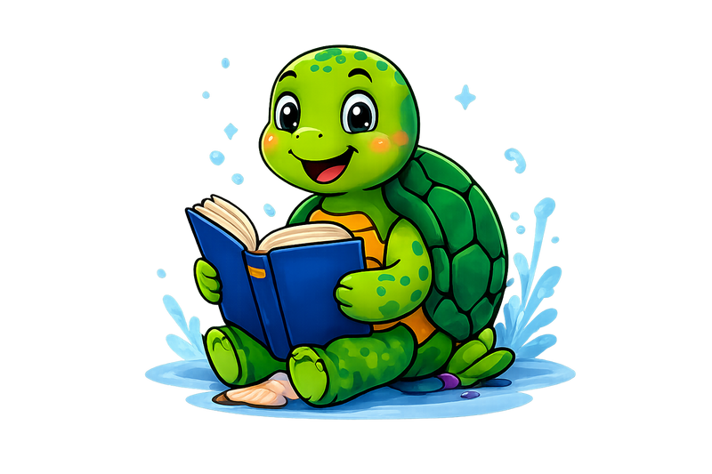 RoRo reading a book